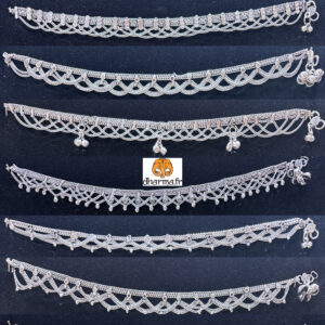Chaînes de cheville du Rajasthan en cuivre plaqué argent