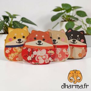 Porte-monnaie shiba-inu, kimono du Japon