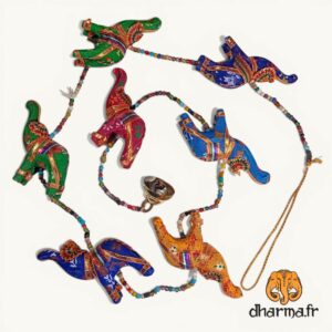 Guirlande 7 éléphants porte-bonheur du Rajasthan