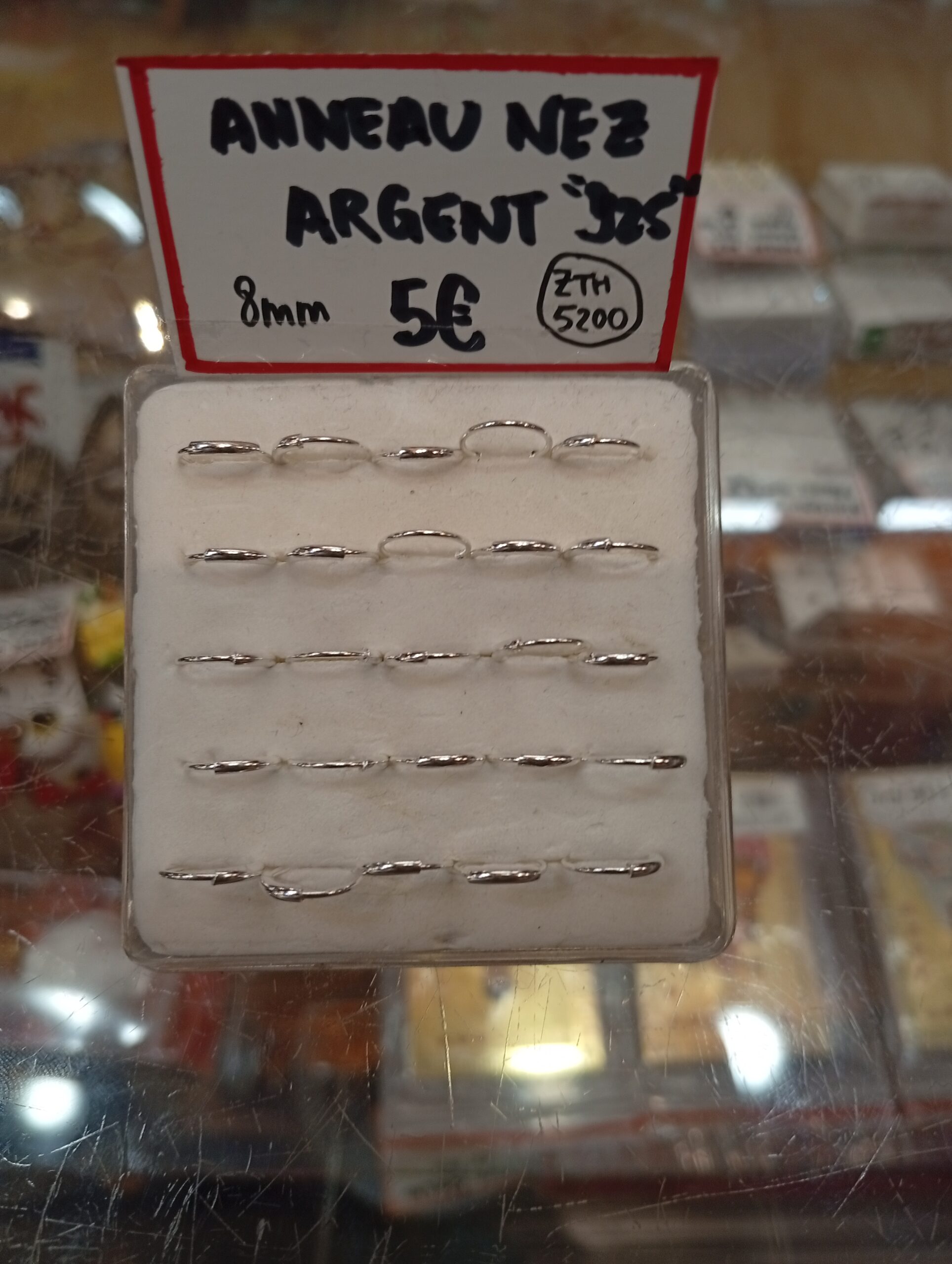 Anneau De Piercing Pour Nez 0.8mm (20g) - Diamètre 8mm, Zircon Blanc - Acier Chirurgical - Neuf