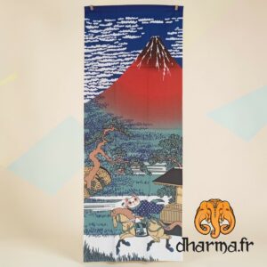 Tenugui, décoration murale neko Fujisan