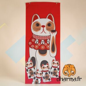 Tenugui, décoration murale famille maneki neko